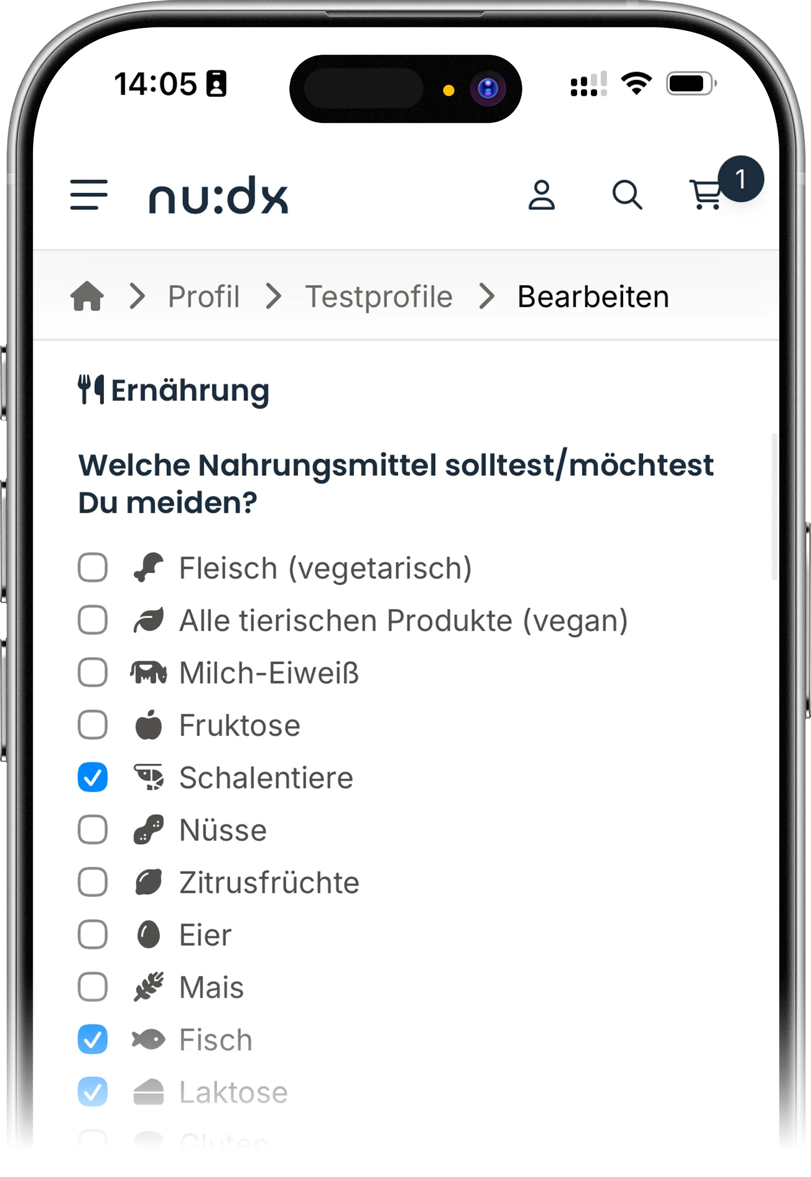 Adaptable nu:dx profile