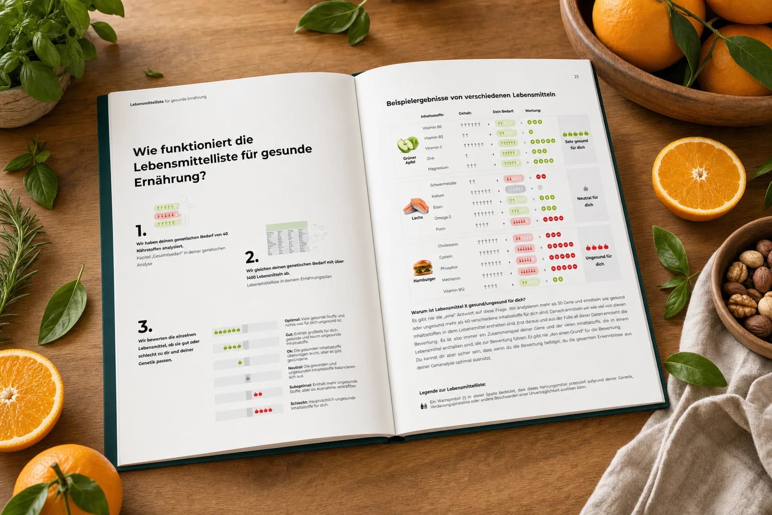 pro:dna Nutrition Report mit den individuellen Nährstoff-Empfehlungen auf Basis Deiner DNA