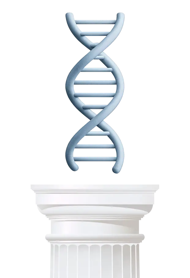 DNA Helix on top of roman pillar